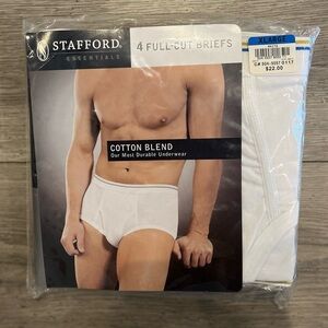 Stanford Essentials Men’s Full-Cut Briefs Underwear 4 Pack Cotton Blend XL NWT